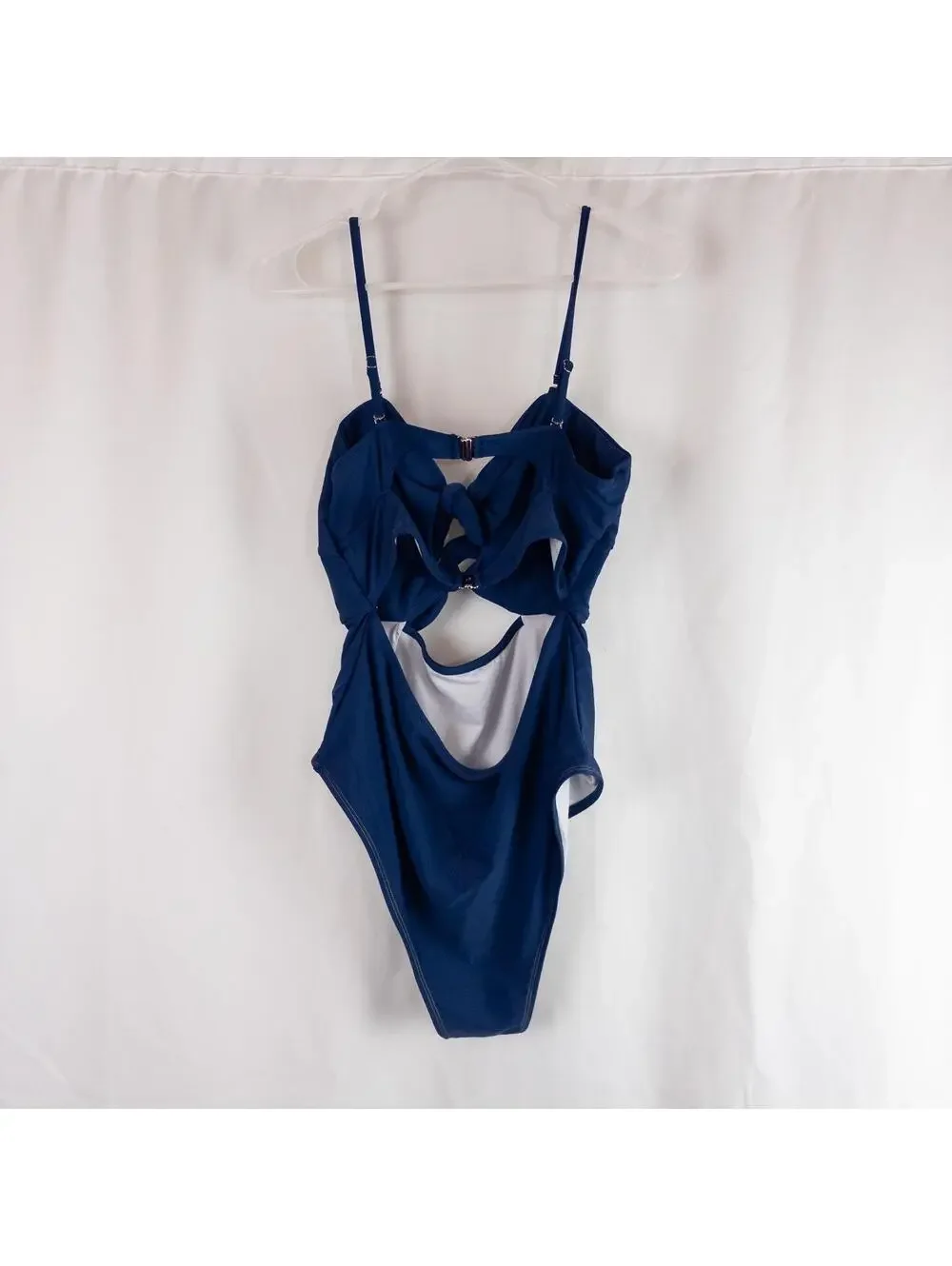 Cupshe Swimsuit Blue Solid Swimsuit Womens XXL